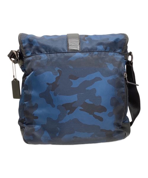 COACH（コーチ）COACH (コーチ) ナイロンショルダーバッグ ブラック×ブルーの古着・服飾アイテム