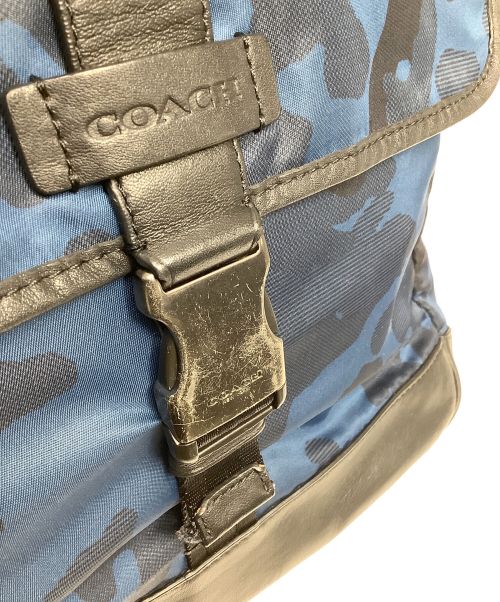 COACH（コーチ）COACH (コーチ) ナイロンショルダーバッグ ブラック×ブルーの古着・服飾アイテム