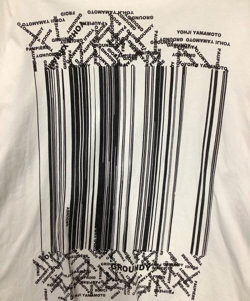 GROUND Y（グラウンドワイ）GROUND Y (グラウンドワイ) プリントTシャツ ホワイト×ブラック サイズ:4の古着・服飾アイテム