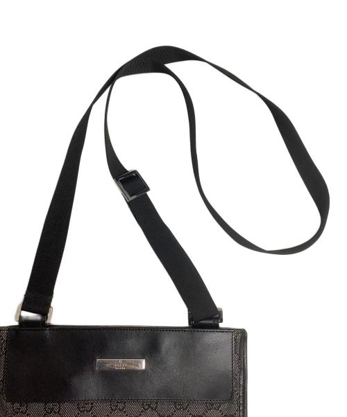 GUCCI（グッチ）GUCCI (グッチ) GGキャンバス ショルダーバッグ ブラックの古着・服飾アイテム