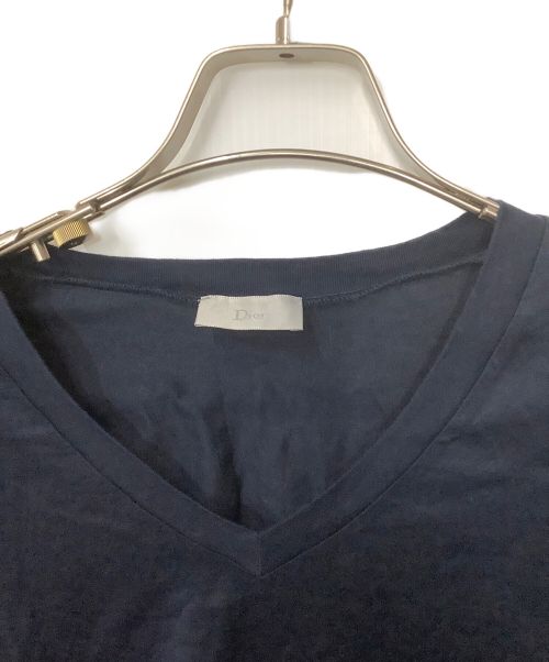 Christian Dior（クリスチャン ディオール）Christian Dior (クリスチャン ディオール) BEE刺繍VネックTシャツ ネイビー サイズ:Lの古着・服飾アイテム