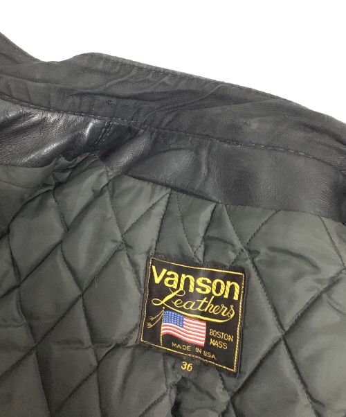 VANSON（バンソン）VANSON (バンソン) シングルライダースジャケット ブラック サイズ:36の古着・服飾アイテム