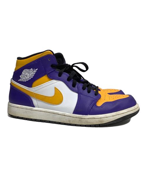 NIKE（ナイキ）NIKE (ナイキ) スニーカー / AIR JORDAN 1 MID パープル×イエロー サイズ:27cmの古着・服飾アイテム