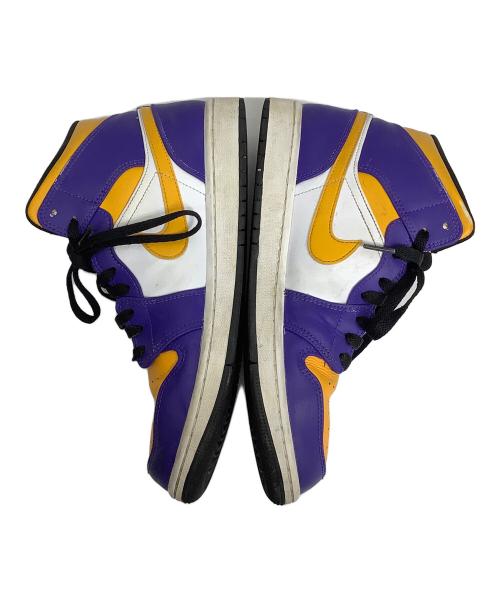 NIKE（ナイキ）NIKE (ナイキ) スニーカー / AIR JORDAN 1 MID パープル×イエロー サイズ:27cmの古着・服飾アイテム