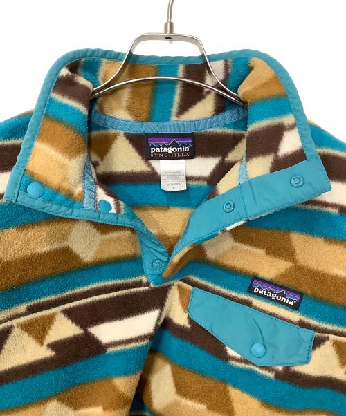 Patagonia（パタゴニア）Patagonia (パタゴニア) シンチラスナップT ベージュ×ブルー サイズ:Sの古着・服飾アイテム