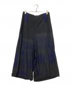 MOYURUモユル）の古着「イージーワイドパンツ」｜ブラック×ブルー