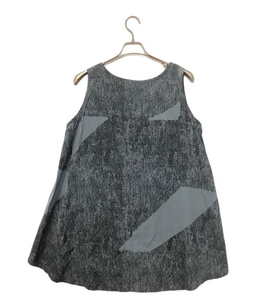 MOYURU（モユル）MOYURU (モユル) ノースリーブブラウス スカイブルー×ブラック サイズ:M-Lの古着・服飾アイテム