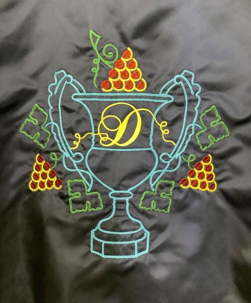 DROLE DE MONSIEUR（ドロール ド ムッシュ）DROLE DE MONSIEUR (ドロール ド ムッシュ) 刺繍ボンバージャケット ネイビー サイズ:FREEの古着・服飾アイテム