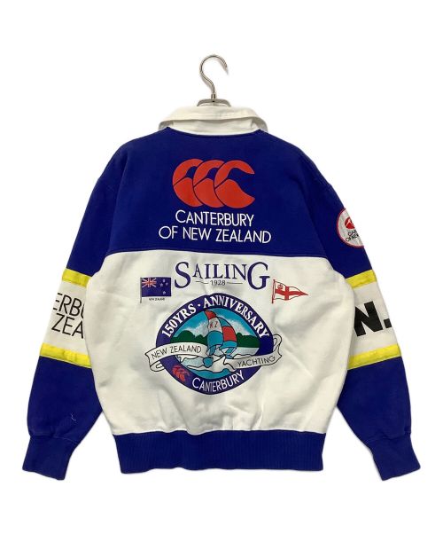 CANTERBURY OF NEWZEALAND（カンターベリーオブニュージーランド）CANTERBURY OF NEWZEALAND (カンターベリーオブニュージーランド) ラガーシャツ ブルー×ホワイト サイズ:Lの古着・服飾アイテム