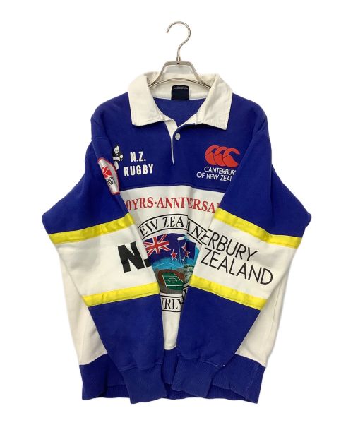 CANTERBURY OF NEWZEALAND（カンターベリーオブニュージーランド）CANTERBURY OF NEWZEALAND (カンターベリーオブニュージーランド) ラガーシャツ ブルー×ホワイト サイズ:Lの古着・服飾アイテム