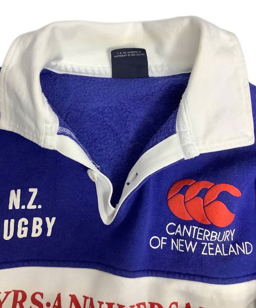 CANTERBURY OF NEWZEALAND（カンターベリーオブニュージーランド）CANTERBURY OF NEWZEALAND (カンターベリーオブニュージーランド) ラガーシャツ ブルー×ホワイト サイズ:Lの古着・服飾アイテム