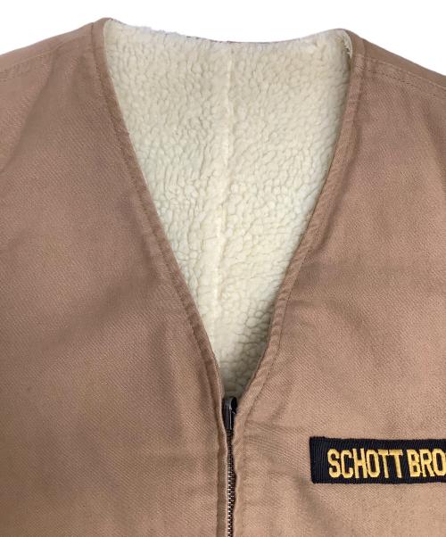 Schott（ショット）Schott (ショット) ボアベスト ブラウン サイズ:Lの古着・服飾アイテム