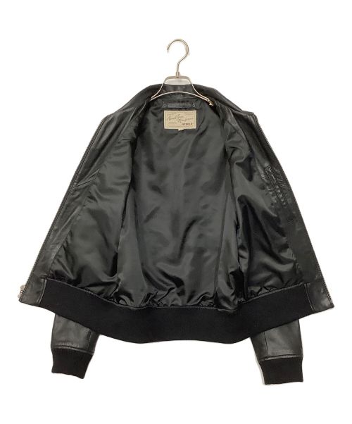 AVIREX（アヴィレックス）AVIREX (アヴィレックス) ワッペンレザージャケット ブラック サイズ:Mの古着・服飾アイテム