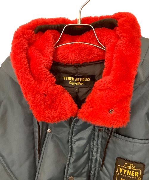 VYNER ARTICLES（ヴァイナー アーティクルズ）VYNER ARTICLES (ヴァイナー アーティクルズ) ボアコート ブルー×レッド サイズ:Lの古着・服飾アイテム