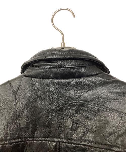 Sourcream（サワークリーム）Sourcream (サワークリーム) パッチワークECOレザーカーコート ブラック サイズ:フリー 未使用品の古着・服飾アイテム