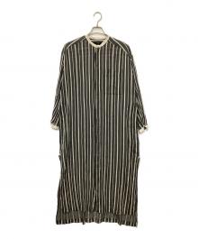 JOHNBULL（ジョンブル）の古着「コットンシルクマキシシャツワンピース」｜グレー