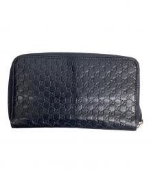 GUCCI（グッチ）の古着「ラウンドファスナー財布」｜ネイビー