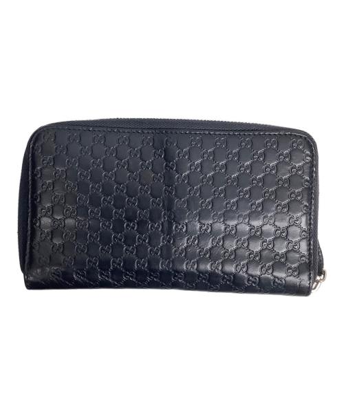 GUCCI（グッチ）GUCCI (グッチ) ラウンドファスナー財布 ネイビーの古着・服飾アイテム