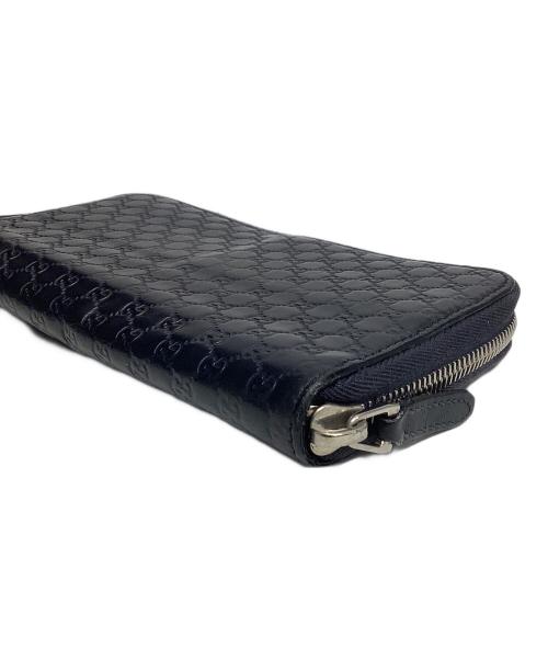 GUCCI（グッチ）GUCCI (グッチ) ラウンドファスナー財布 ネイビーの古着・服飾アイテム