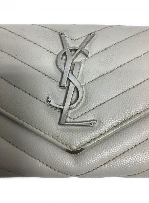 Yves Saint Laurent（イヴサンローラン）Yves Saint Laurent (イヴサンローラン) 長財布 アイボリーの古着・服飾アイテム
