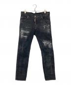 DSQUARED2ディースクエアード）の古着「ダメージデニムパンツ」｜ブラック