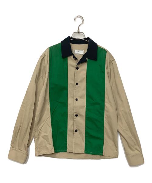 AMI Alexandre Mattiussi（アミアレクサンドルマテュッシ）AMI Alexandre Mattiussi (アミアレクサンドルマテュッシ) 長袖シャツ ベージュ×グリーン サイズ:Mの古着・服飾アイテム