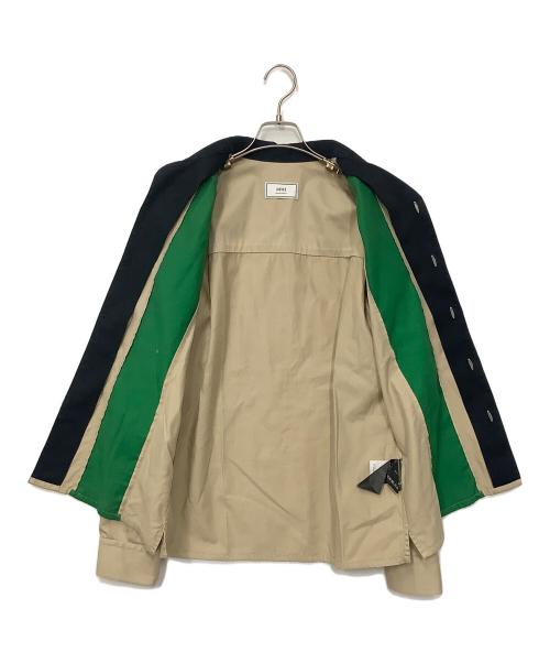 AMI Alexandre Mattiussi（アミアレクサンドルマテュッシ）AMI Alexandre Mattiussi (アミアレクサンドルマテュッシ) 長袖シャツ ベージュ×グリーン サイズ:Mの古着・服飾アイテム