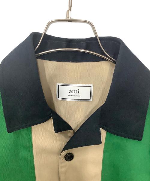 AMI Alexandre Mattiussi（アミアレクサンドルマテュッシ）AMI Alexandre Mattiussi (アミアレクサンドルマテュッシ) 長袖シャツ ベージュ×グリーン サイズ:Mの古着・服飾アイテム