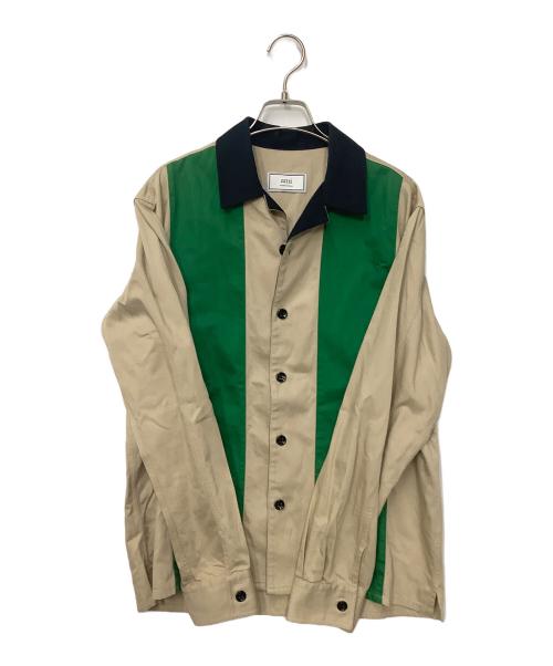 AMI Alexandre Mattiussi（アミアレクサンドルマテュッシ）AMI Alexandre Mattiussi (アミアレクサンドルマテュッシ) 長袖シャツ ベージュ×グリーン サイズ:Mの古着・服飾アイテム