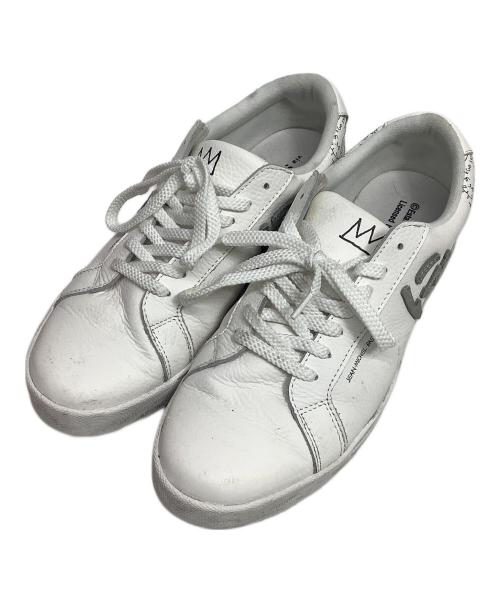 via SANGACIO（ヴィア・サンガチオ）via SANGACIO (ヴィア・サンガチオ) JEAN-MICHEL BASQUIAT (ジャン ミシェル バスキア) ローカットスニーカー ホワイト サイズ:26.5cmの古着・服飾アイテム