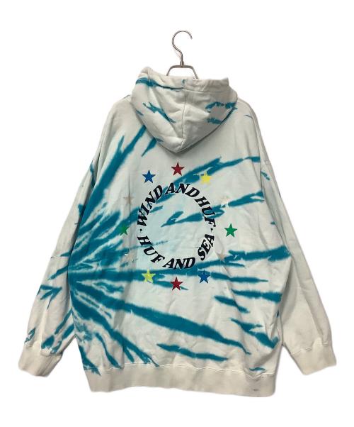 WIND AND SEA（ウィンダンシー）WIND AND SEA (ウィンダンシー) HUF (ハフ) プルオーバーパーカー ホワイト×ブルー サイズ:XLの古着・服飾アイテム