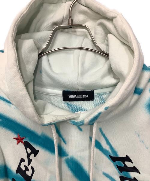 WIND AND SEA（ウィンダンシー）WIND AND SEA (ウィンダンシー) HUF (ハフ) プルオーバーパーカー ホワイト×ブルー サイズ:XLの古着・服飾アイテム