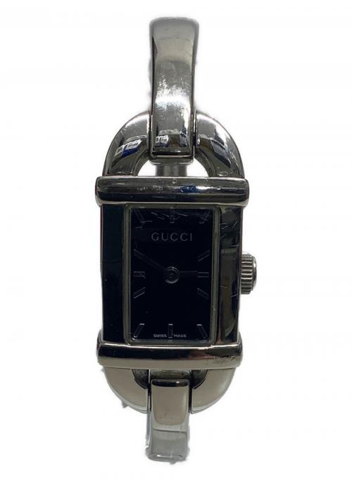 GUCCI（グッチ）GUCCI (グッチ) バングルウォッチ シルバー×ブラックの古着・服飾アイテム