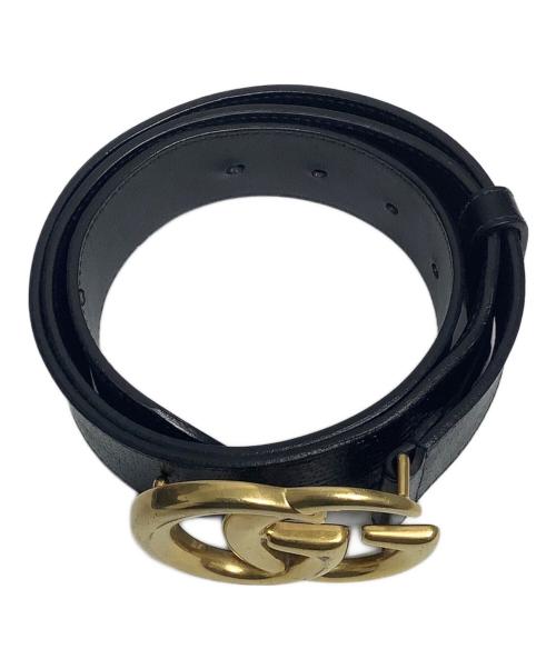 GUCCI（グッチ）GUCCI (グッチ) GGレザーベルト ブラックの古着・服飾アイテム