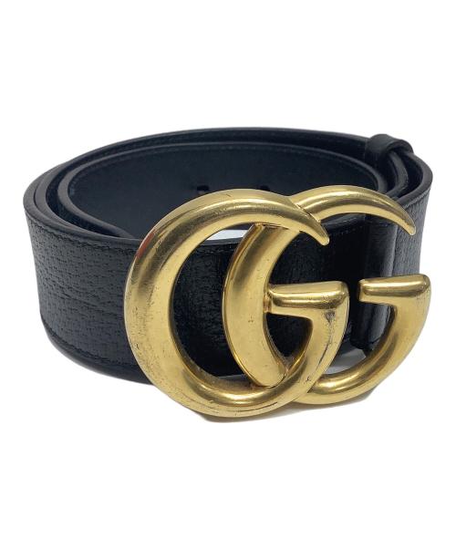 GUCCI（グッチ）GUCCI (グッチ) GGレザーベルト ブラックの古着・服飾アイテム