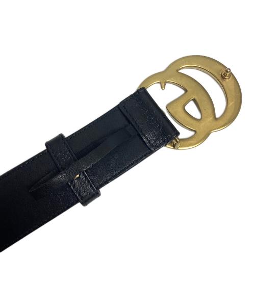 GUCCI（グッチ）GUCCI (グッチ) GGレザーベルト ブラックの古着・服飾アイテム