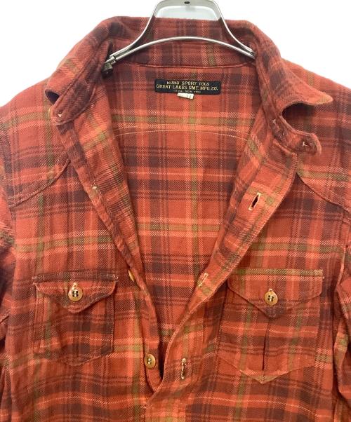 freewheelers（フリーホイーラーズ）FREEWHEELERS (フリーホイーラーズ) BUBO SPORT TOGS (ブーボースポーツトグス) ハンティングシャツ レッド サイズ:14の古着・服飾アイテム