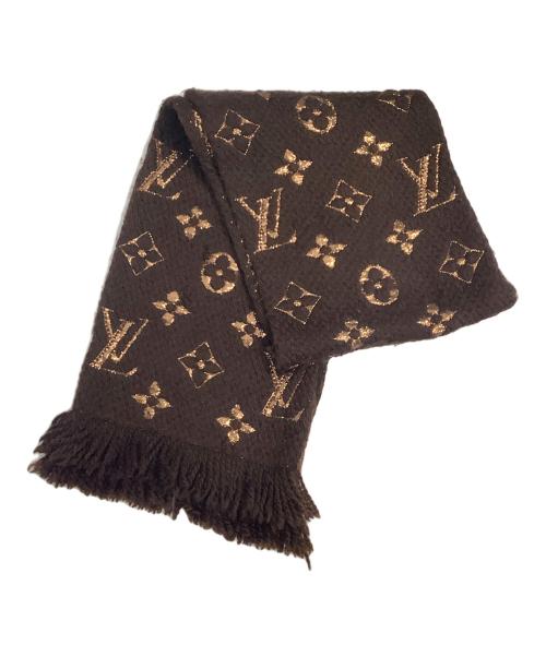 LOUIS VUITTON（ルイ ヴィトン）LOUIS VUITTON (ルイ ヴィトン) エシャルプ・ロゴマニア シャイン ブラウン×ゴールドの古着・服飾アイテム