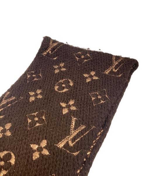 LOUIS VUITTON（ルイ ヴィトン）LOUIS VUITTON (ルイ ヴィトン) エシャルプ・ロゴマニア シャイン ブラウン×ゴールドの古着・服飾アイテム