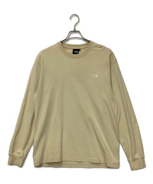 THE NORTH FACE（ザ ノース フェイス）THE NORTH FACE (ザ ノース フェイス) L/S Nuptse Cotton Tee ベージュ サイズ:Lの古着・服飾アイテム