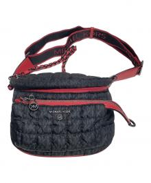 MICHAEL KORS（マイケル・コース）の古着「メッセンジャーバッグ」｜ブラック×レッド