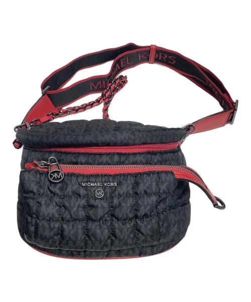 MICHAEL KORS（マイケル・コース）MICHAEL KORS (マイケルコース) メッセンジャーバッグ ブラック×レッドの古着・服飾アイテム