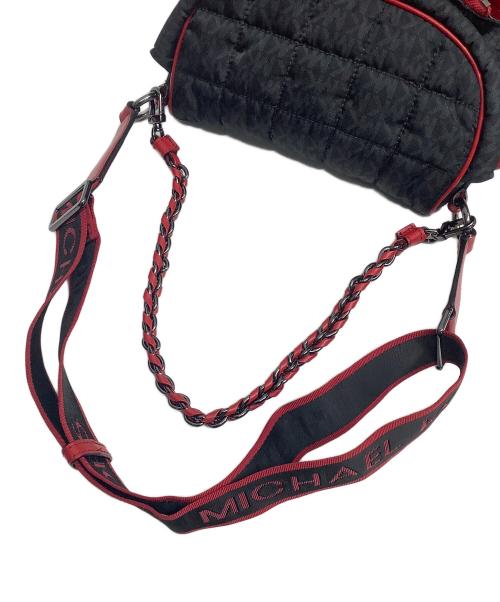 MICHAEL KORS（マイケル・コース）MICHAEL KORS (マイケルコース) メッセンジャーバッグ ブラック×レッドの古着・服飾アイテム