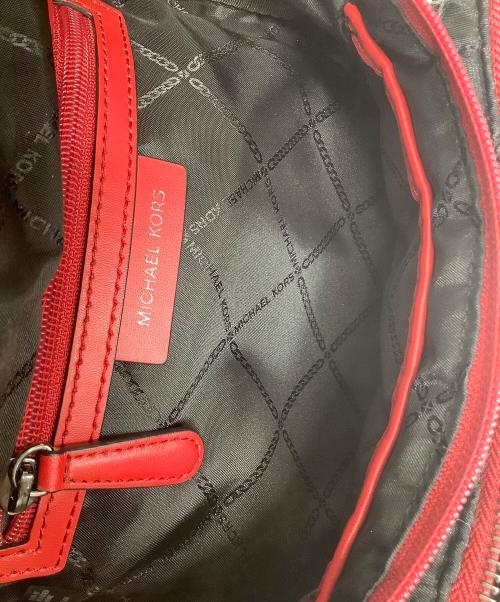 MICHAEL KORS（マイケル・コース）MICHAEL KORS (マイケルコース) メッセンジャーバッグ ブラック×レッドの古着・服飾アイテム