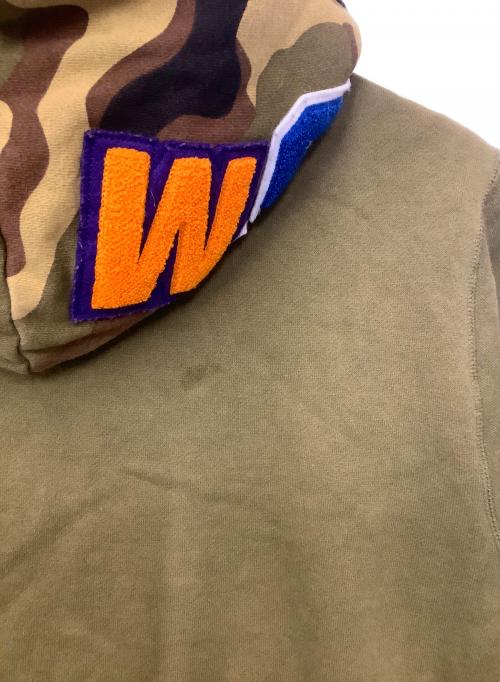 A BATHING APE（ア ベイシング エイプ）A BATHING APE (ア ベイシング エイプ) 1st Shark Full Zip Hoodie カーキ サイズ:Mの古着・服飾アイテム