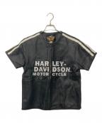 HARLEY-DAVIDSONハーレーダビッドソン）の古着「メッシュライダースジャケット」｜ブラック