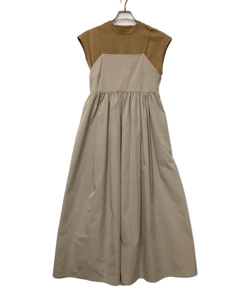 emmi atelier（エミアトリエ）emmi atelier (エミアトリエ) カットセットキャミソールワンピース ベージュの古着・服飾アイテム