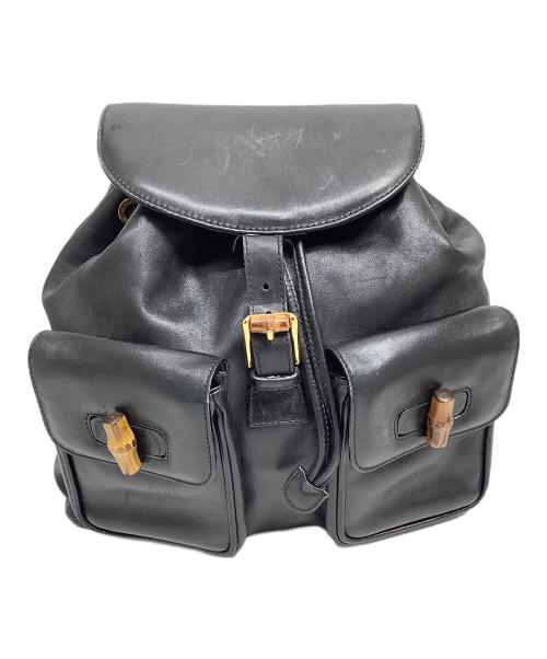 GUCCI（グッチ）GUCCI (グッチ) バンブーレザーバックパック ブラックの古着・服飾アイテム