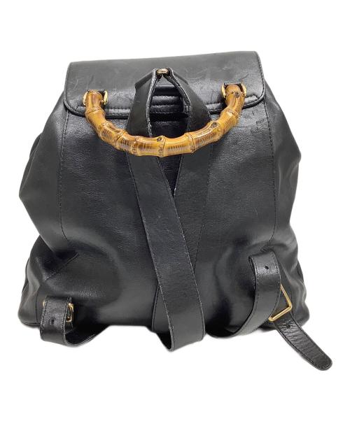 GUCCI（グッチ）GUCCI (グッチ) バンブーレザーバックパック ブラックの古着・服飾アイテム