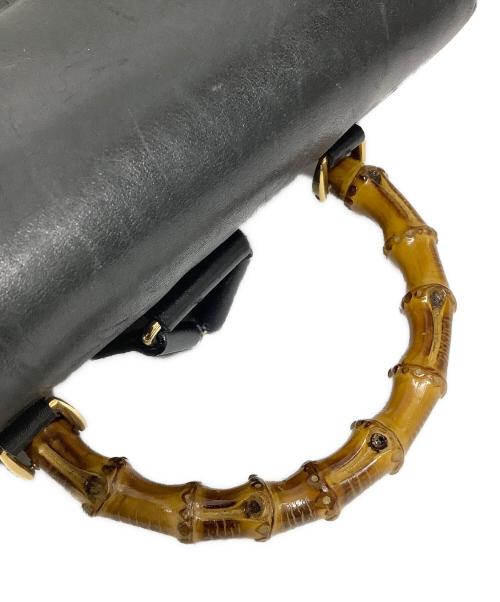 GUCCI（グッチ）GUCCI (グッチ) バンブーレザーバックパック ブラックの古着・服飾アイテム